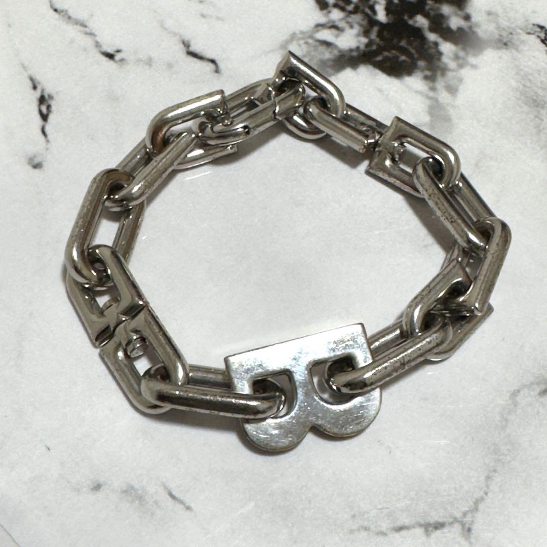 バレンシアガ　B Chain スリムブレスレット シャイニーシルバーブラス 楽天市場】BALENCIAGA バレンシアガ B Chain スリム ブレスレット S