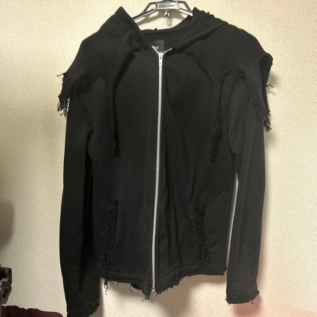 GRANCY】ニットレイヤードデザインジップフーディ/パーカー - メルカリ