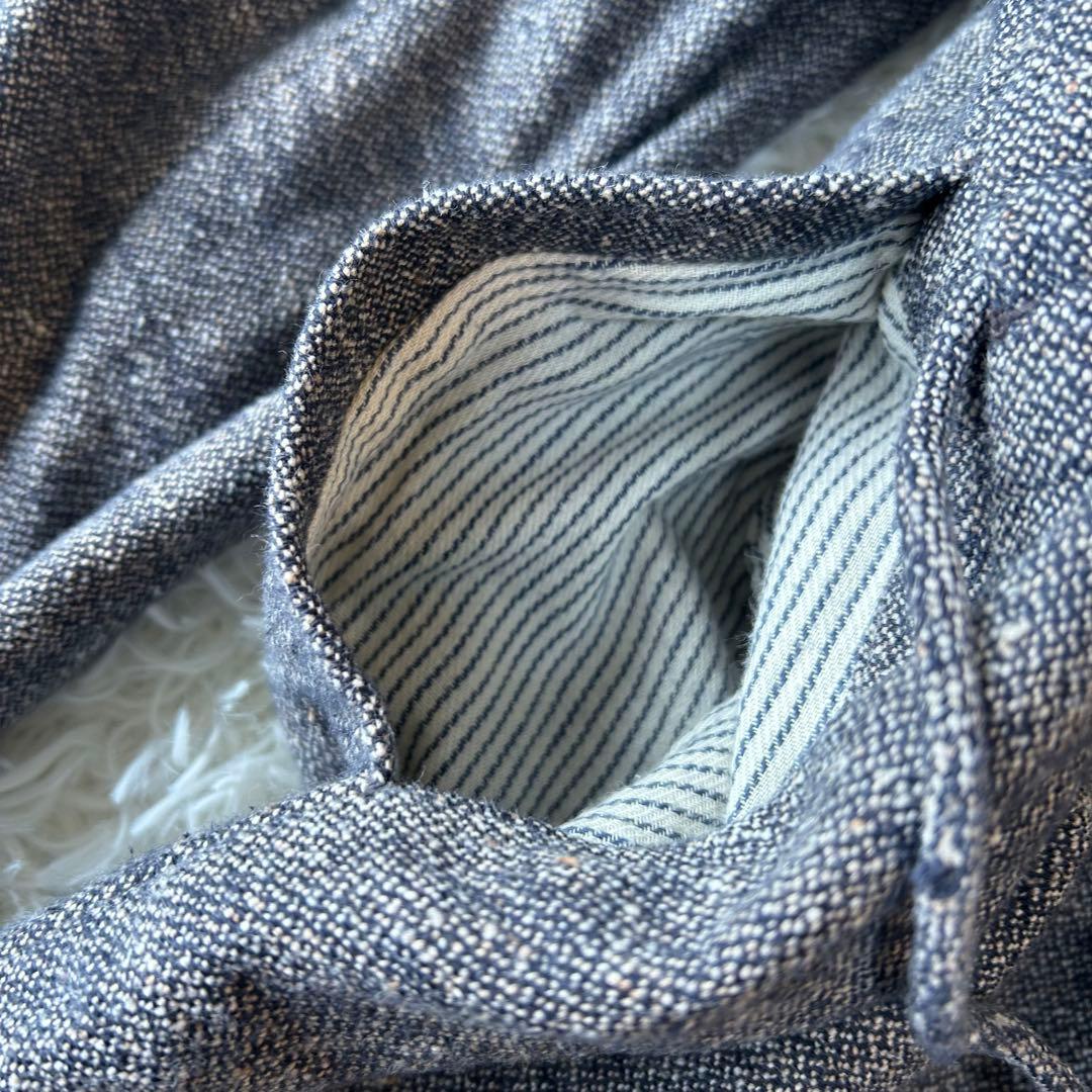 美品 45R DASH 45rpmインディゴツイード オーガニックコットンコート