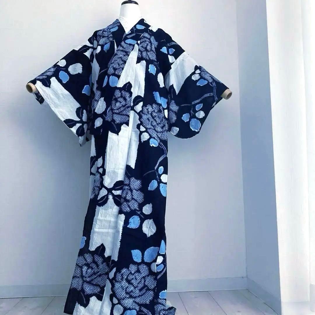 ちい　有松絞り・三浦絞り　手縫い上質　絞り浴衣　No.2-138