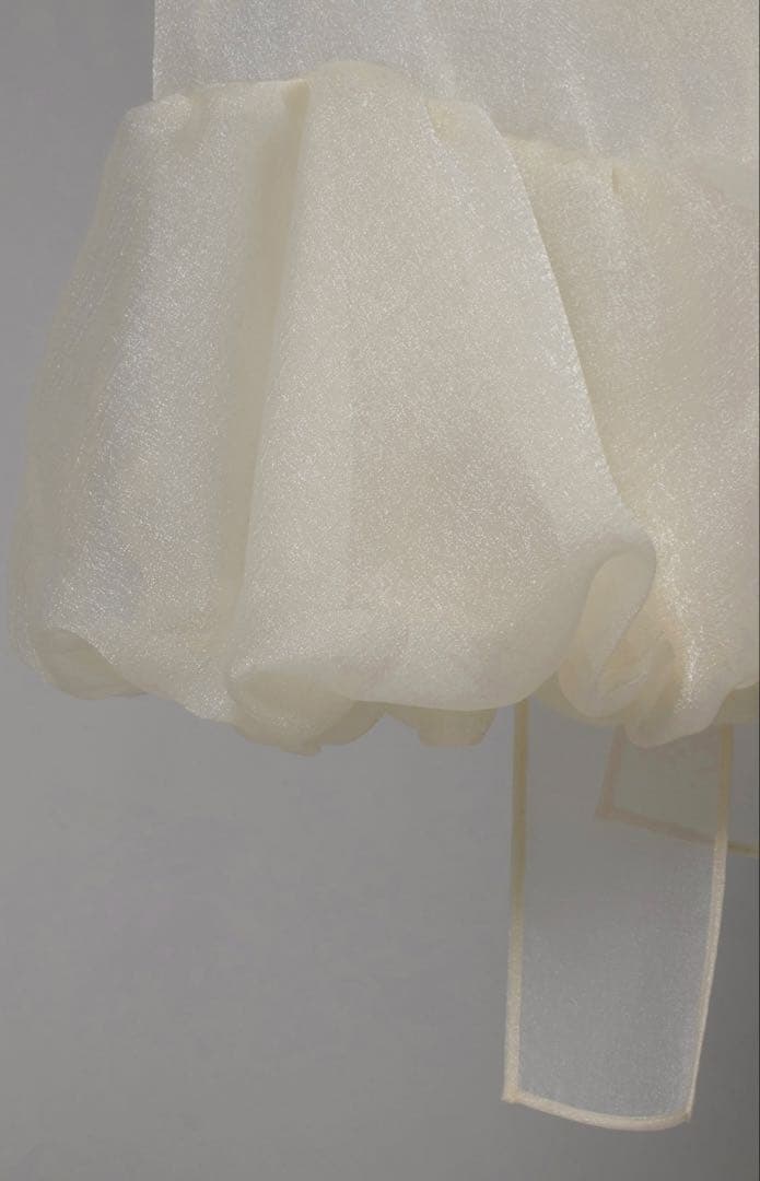 ORGANZA BALLOON MINI DRESS CREAM
