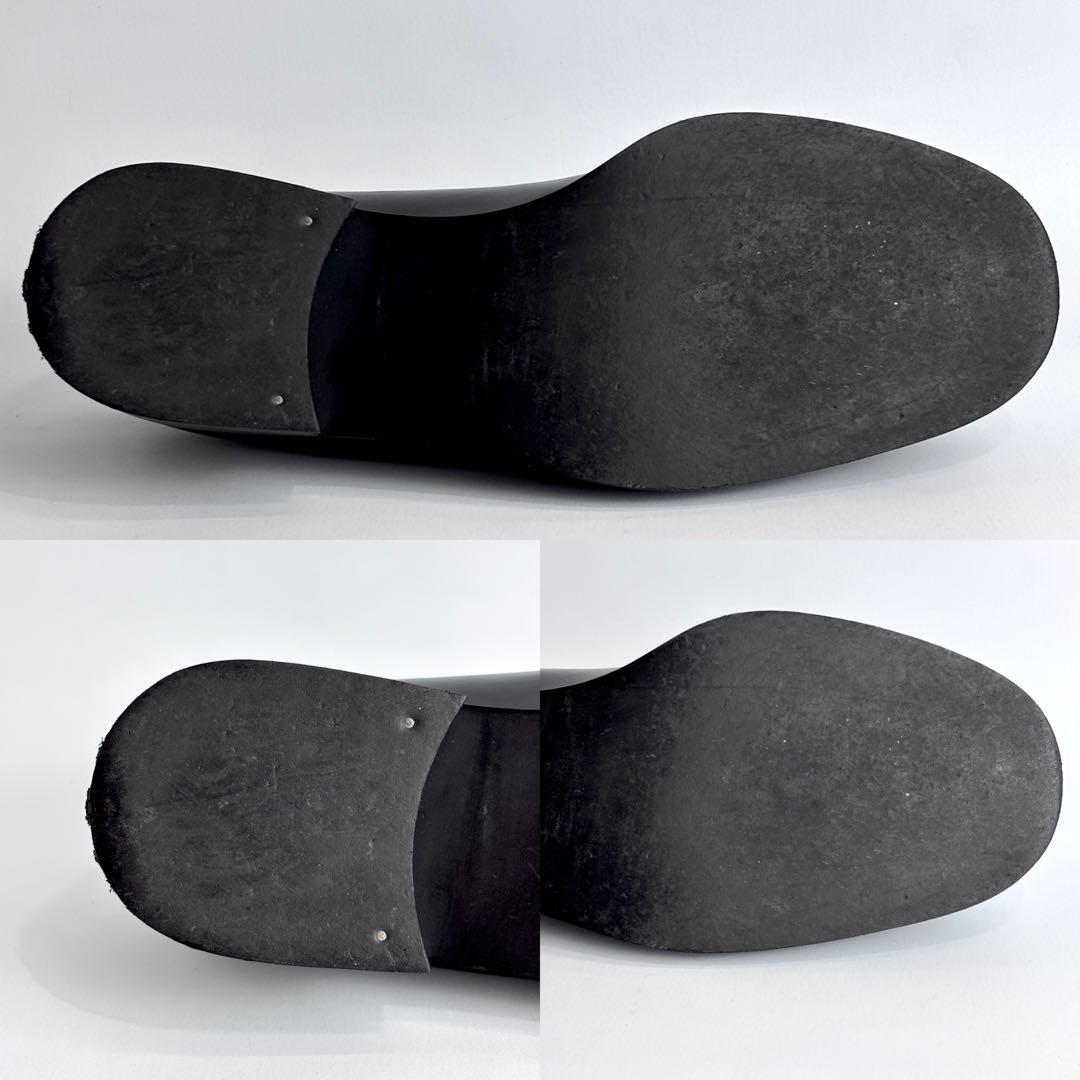 美品 GUCCI グッチ レザー ローファー メタルプレート 革靴 23.5cm