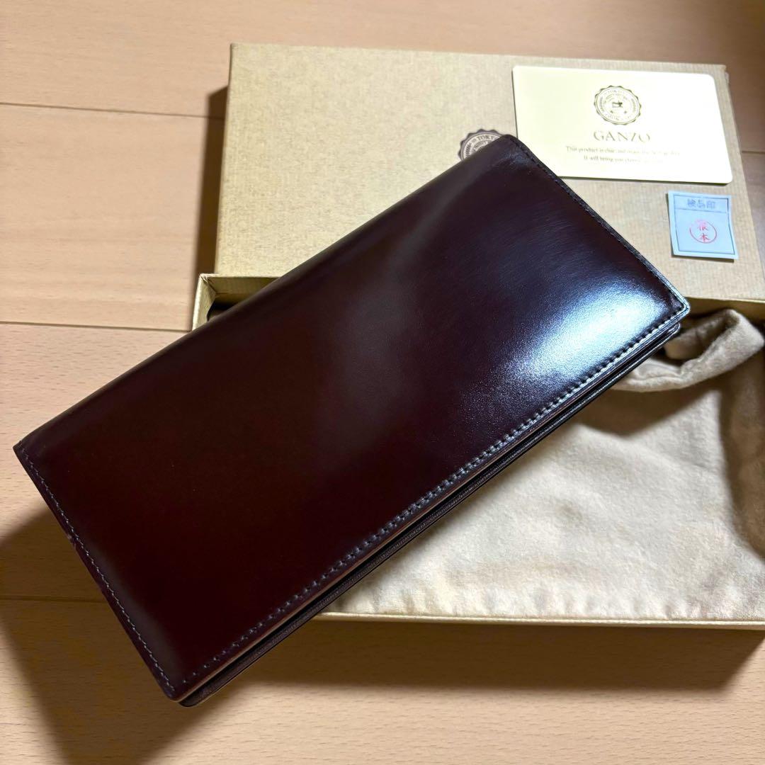 ガンゾ CORDOVAN (コードバン) 通しマチ長財布 伊勢丹限定 ブラウン