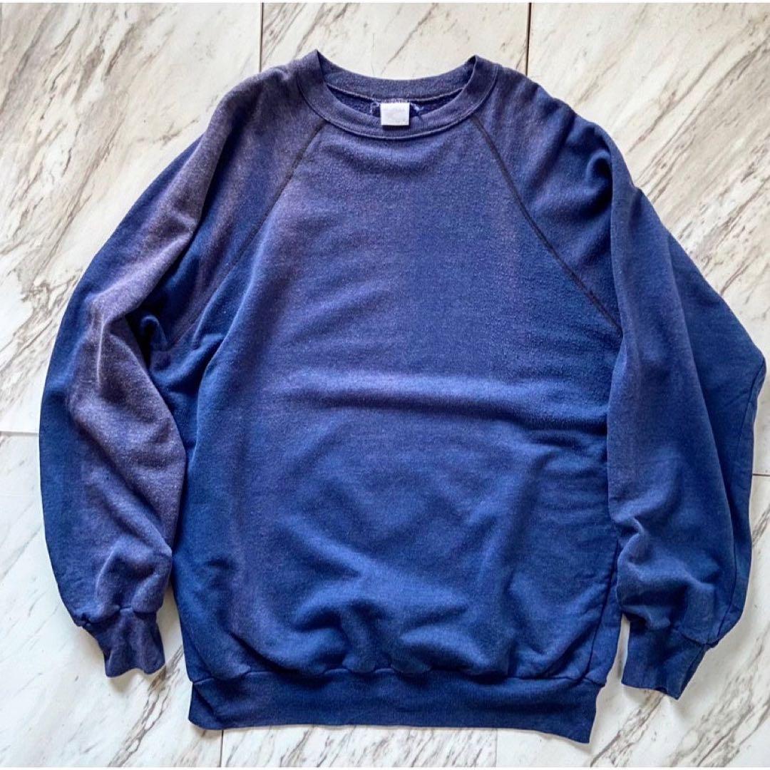 一点物 vintage 80s サンフェード 鬼焼け ナス紺 茄子紺 スウェット