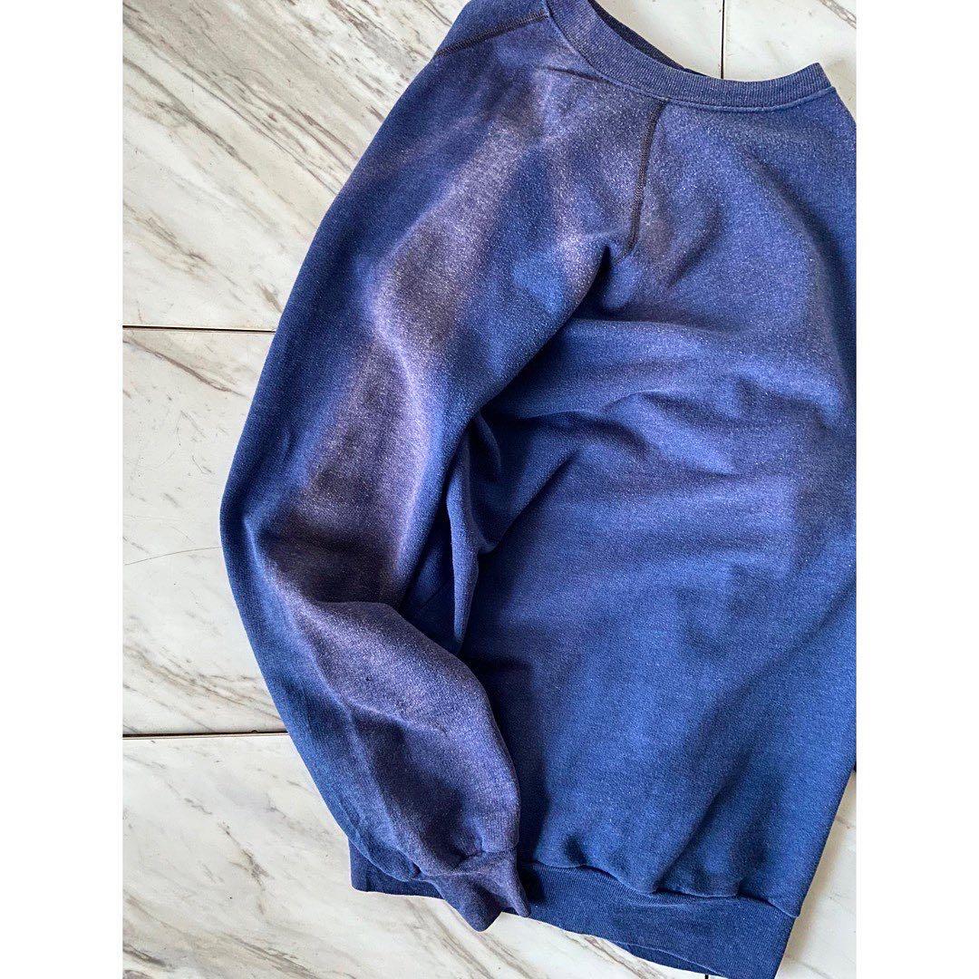 一点物 vintage 80s サンフェード 鬼焼け ナス紺 茄子紺 スウェット