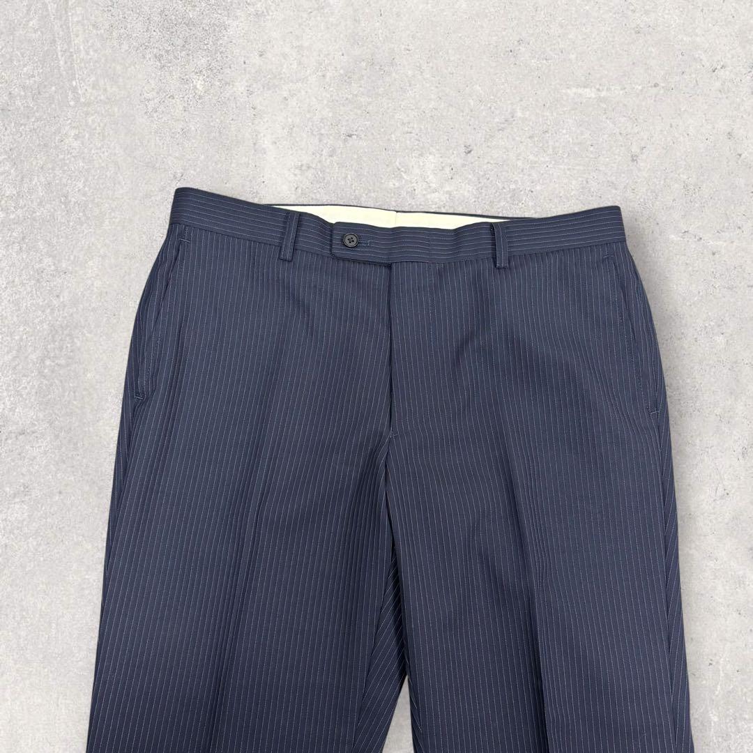 オリヒカ 3ピース スーツ 紺 ストライプ A5 ベストリバーシブル