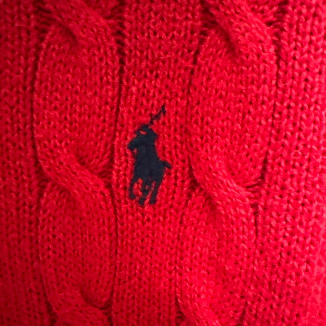 ✨POLO RALPH LAURENケーブルニット ネイビーポニー人気カラーQR