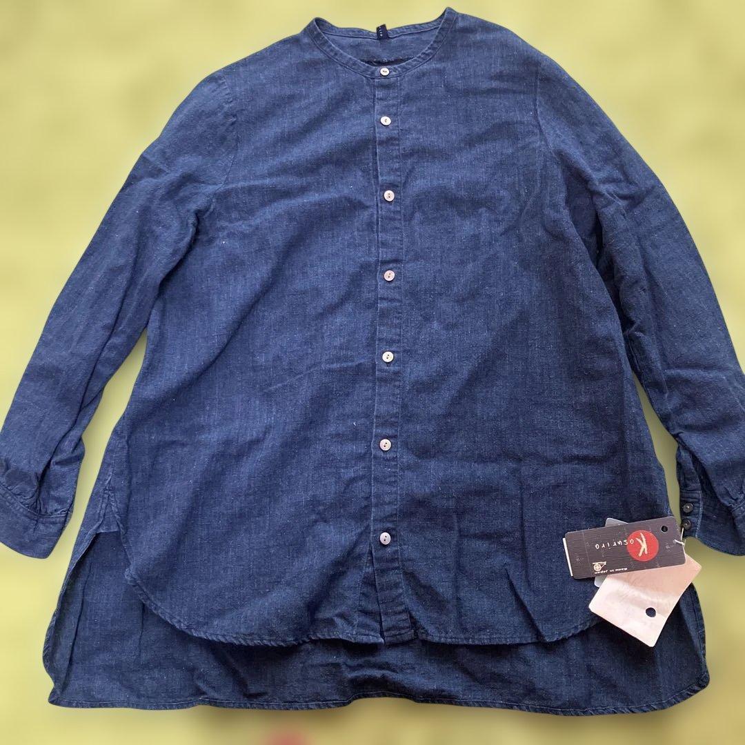 カスリラ　備後絣　長袖シャツ　Ｍ〜Ｌ 本館3階エスカレーターサイドにて 〈備後絣「カスリラ」期間限定販売会