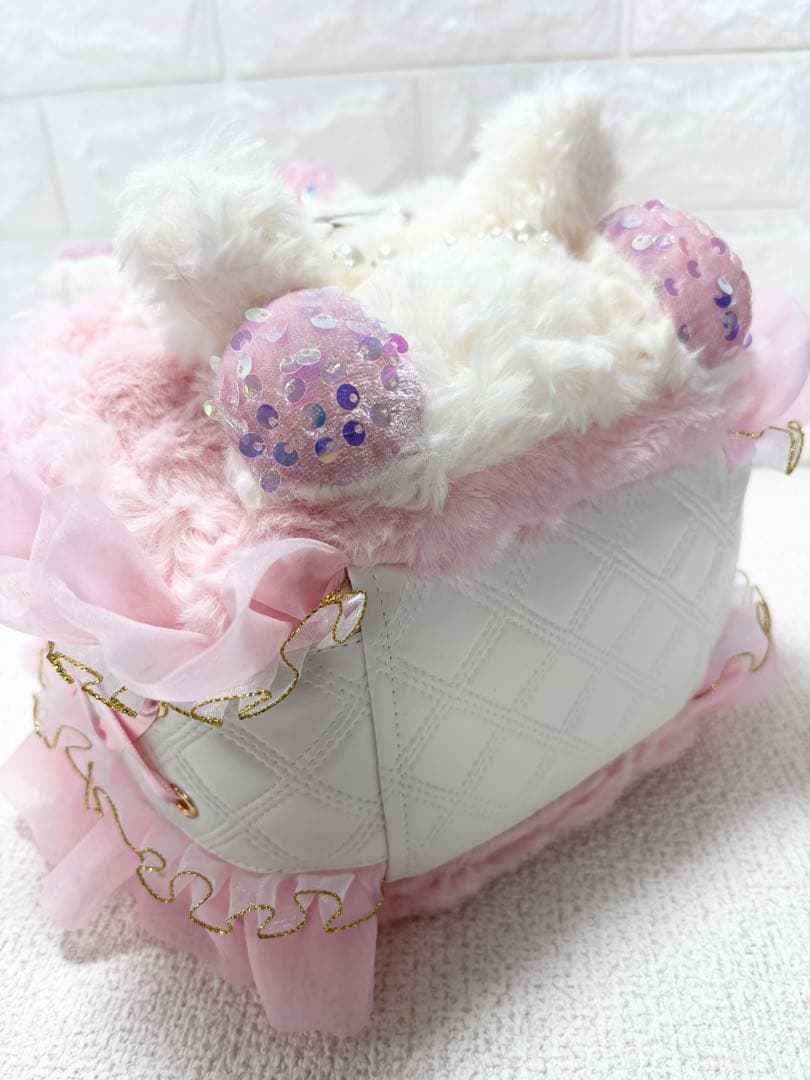 そ*2様 コヤンイサムチョン ハンドメイド ファーフリルバッグ ピンク