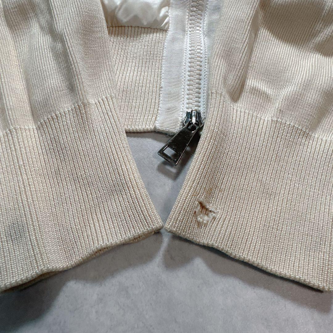 MONCLER モンクレール ニット 切り替え ダウン ワッペン XS ベージュ