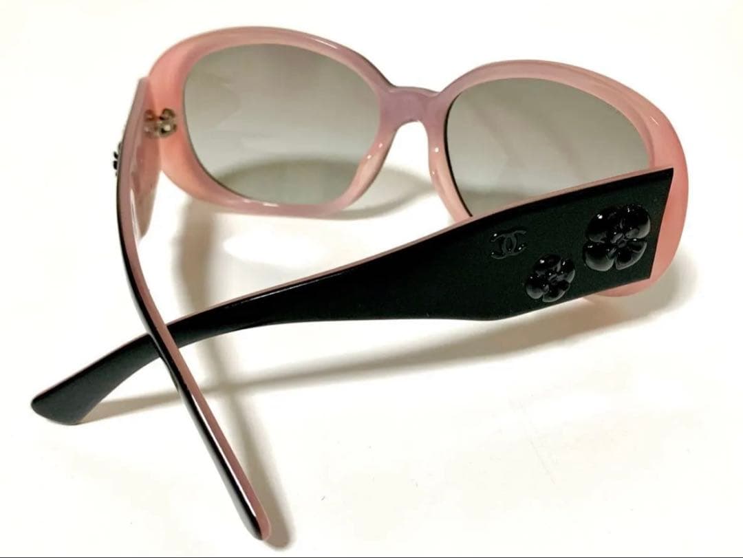 美品 CHANEL サングラス カメリア ココ ピンク×ブラック 未使用に近い