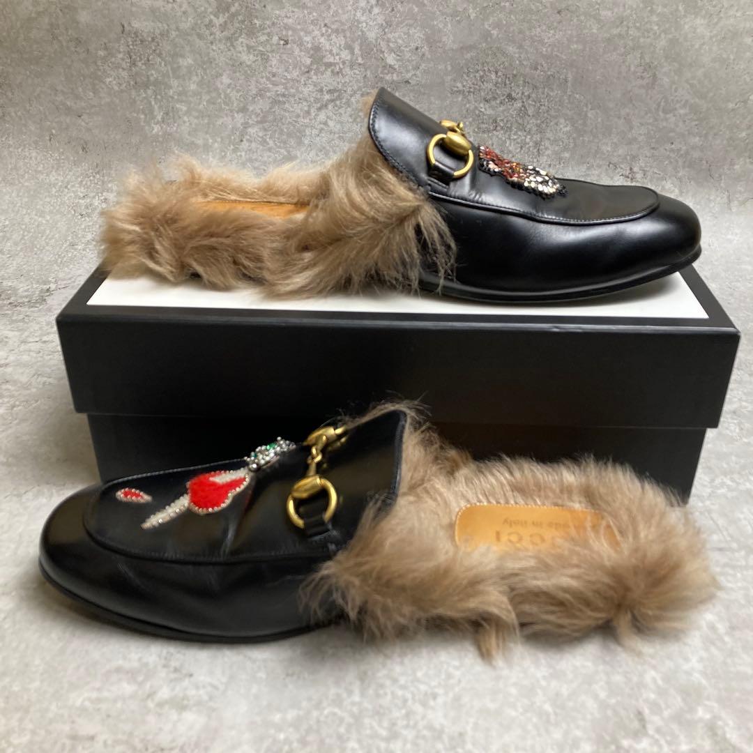 GUCCI グッチ プリンスタウン ホースビット ファー ミュール 7