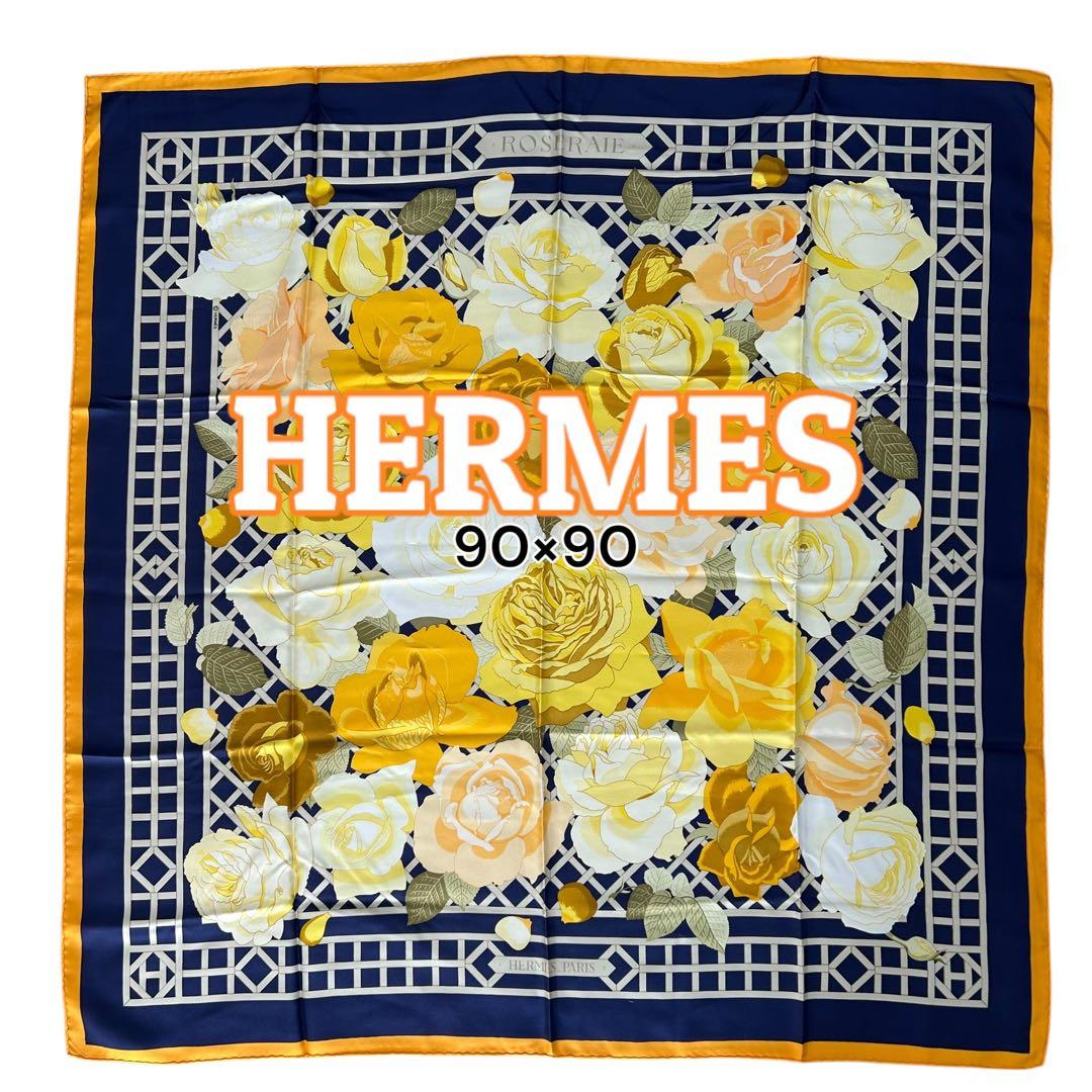 HERMES エルメス カレ90 Roseraie バラ園 - メルカリ