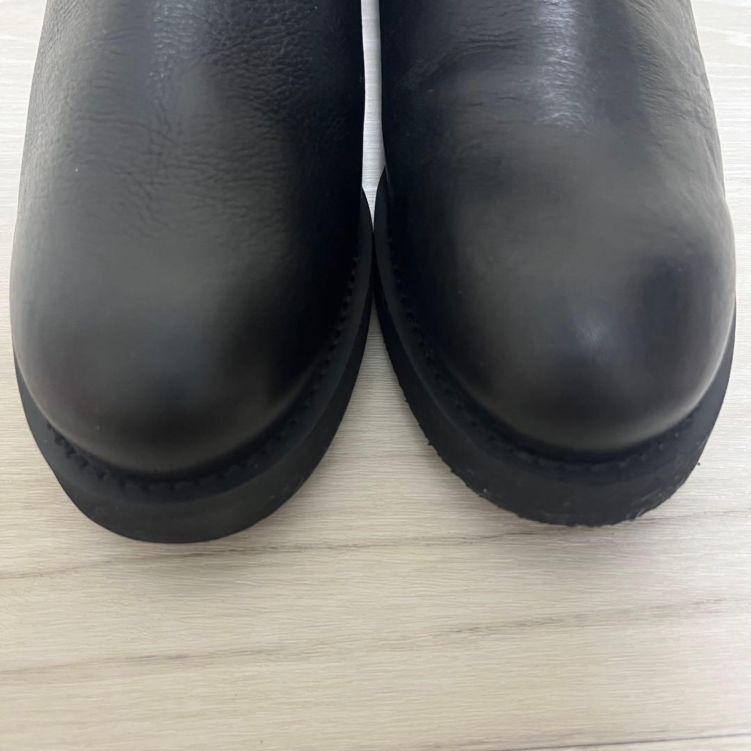 本革　FabioRusconi 24.5cm ストレッチショートブーツ ブラック