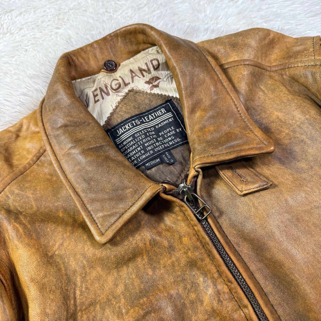 90s⭐G-1 Vintage フライトレザージャケット M ムートン襟ボア - メルカリ