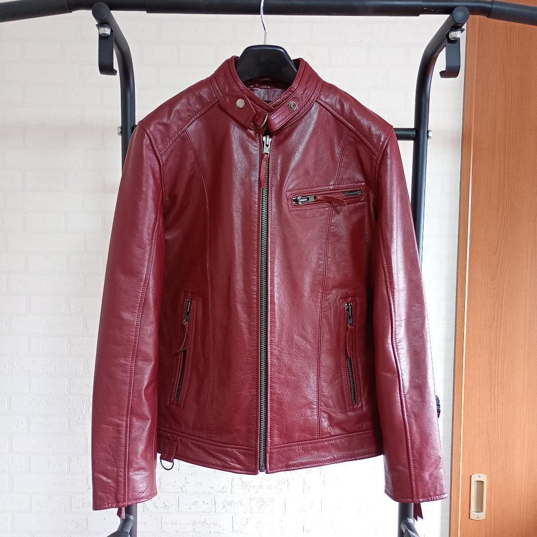 リューグーレザーズ　シングルライダースジャケット　ワインレッド　メンズM 楽天市場】【30%OFFクーポン】Liugoo Leathers 本革 シングル