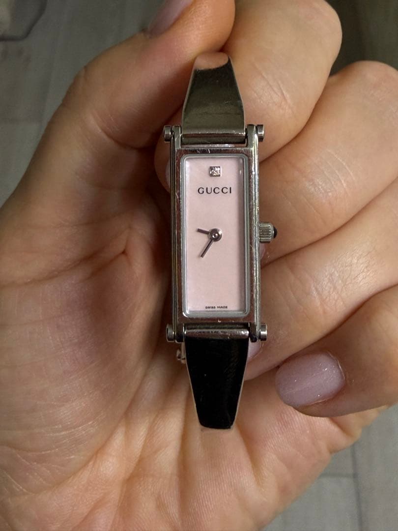 GUCCI ピンク 腕時計(クォーツ) GUCCI（グッチ） 腕時計 クオーツ ピンク革ベルト 6300L ゴールド盤