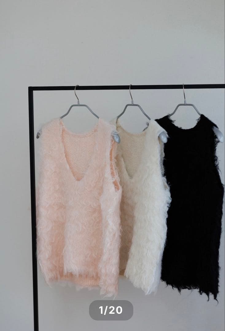 ホワイト ニットベスト　pois ポワ　knit vest Te chichi｜ポケット付きニットベスト | Rakuten Fashion(楽天