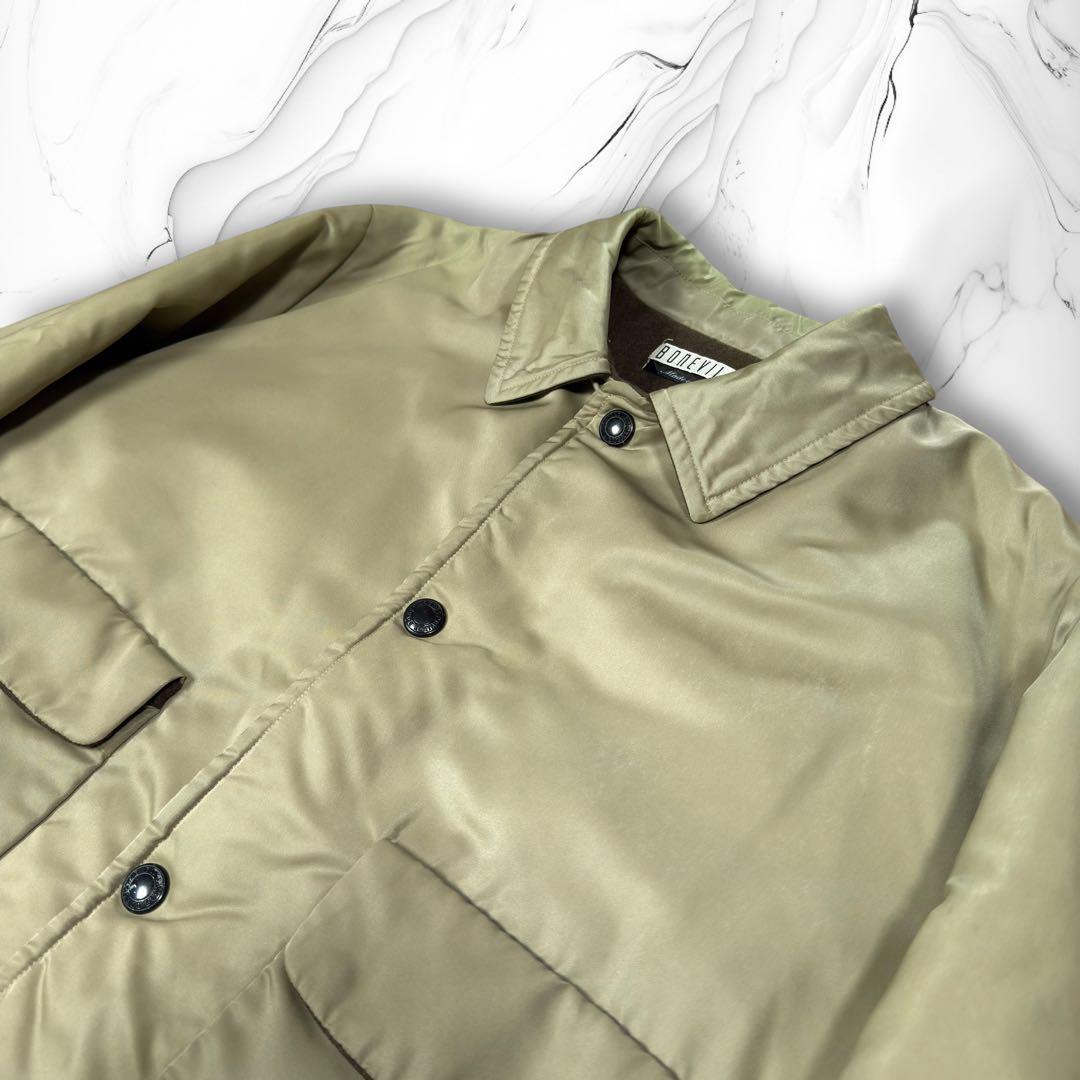 《激レア》BONEVILLE 90s ナイロンパフジャケット 中綿 カーキ 48