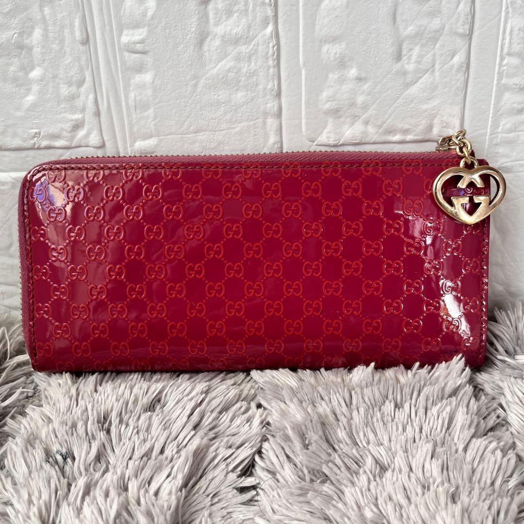 美品✨GUCCI GG柄　ピンク　長財布　ハート金具　ラウンドファスナー 楽天市場】【財布】GUCCI グッチ GGスプリーム ラウンドファスナー長