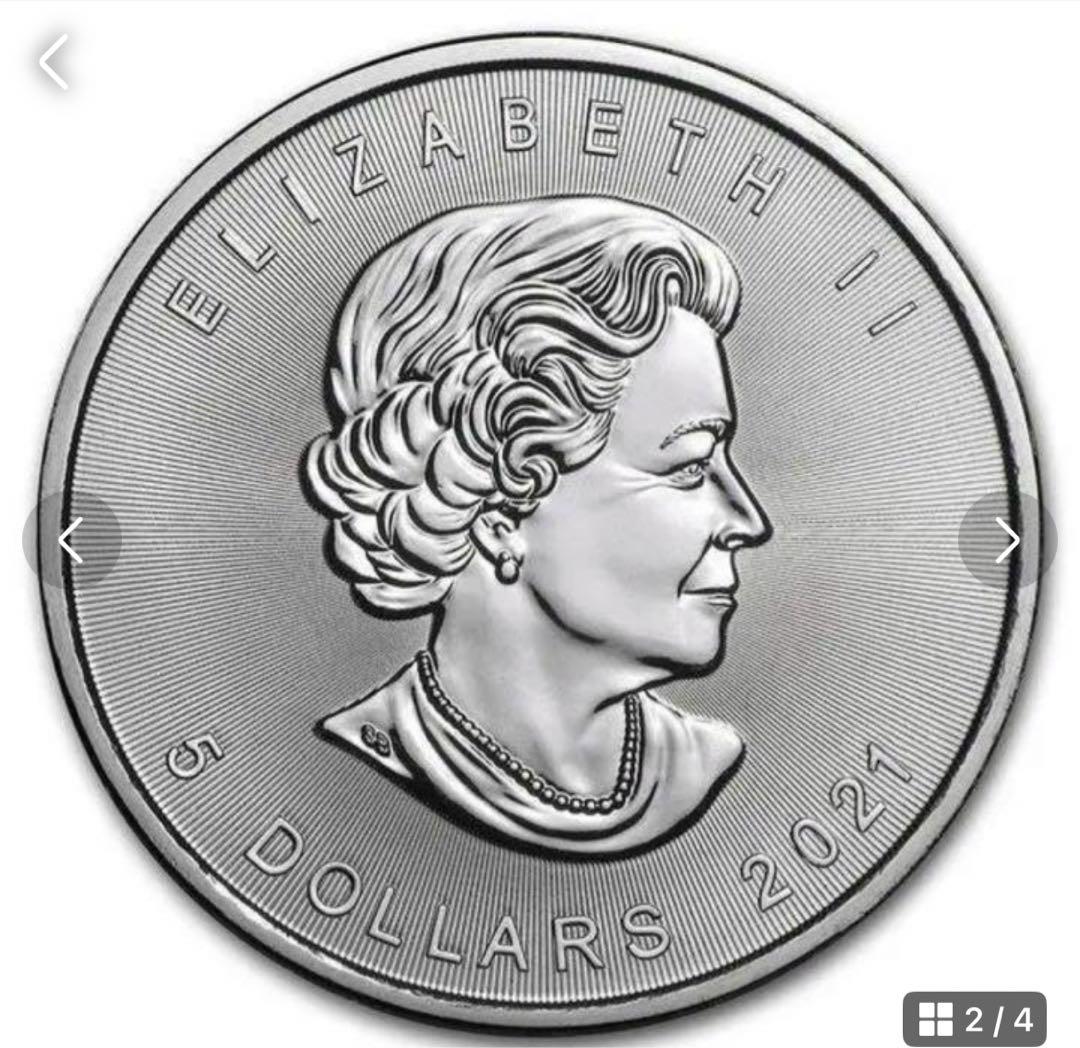 メイプルリーフ銀貨1オンス2021年】 クリアケース入り1枚【新品未使用