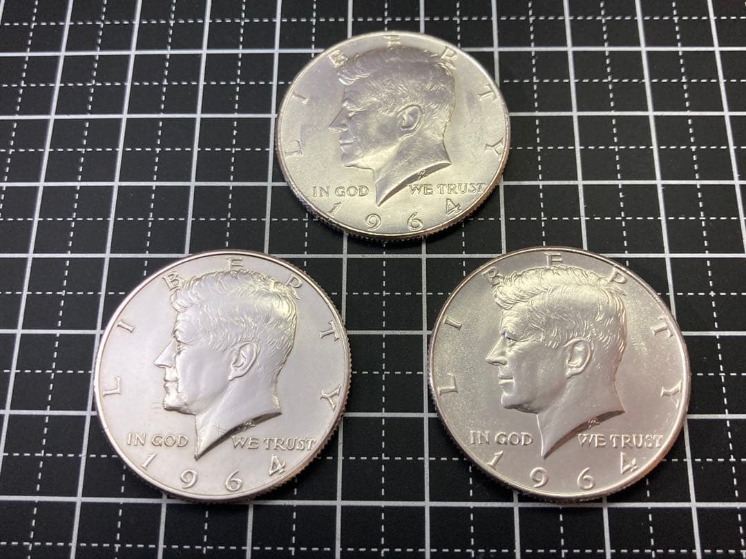 【アメリカ】ケネディハーフダラー銀貨3枚組(1964年) 1964ケネディハーフダラー銀貨No 3｜Yahoo!フリマ（旧PayPayフリマ）