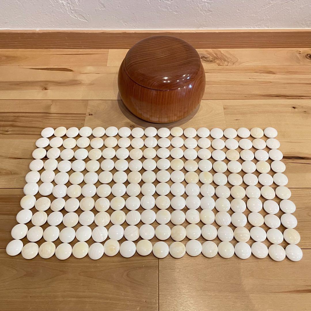美品‼️高級碁石 那智黒 181個 蛤 180個 けやき碁筒付き 33〜34号美品
