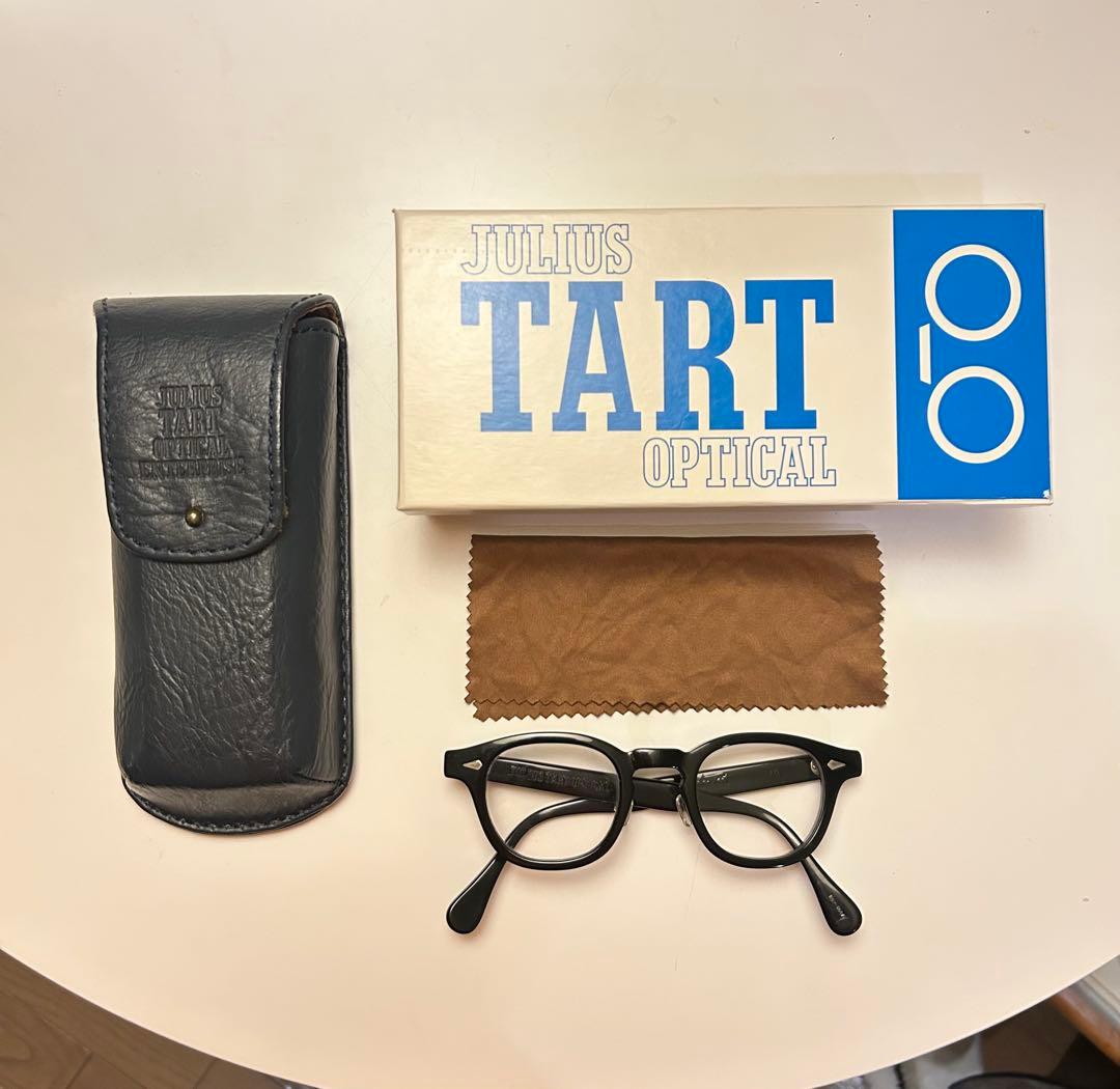 美品 ジュリアスタートオプティカル/ARブラック44/24度なし フラットレンズ JULIUS TART OPTICAL AR44/24-BLACK WOOD