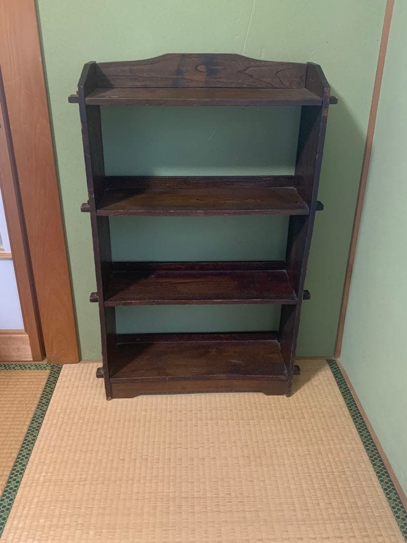 アンティーク 木製ラック シェルフ クサビ棚 本棚 飾り棚 和モダン くさび式 本棚 アンティーク おしゃれ ブックシェルフ 天然木 和風