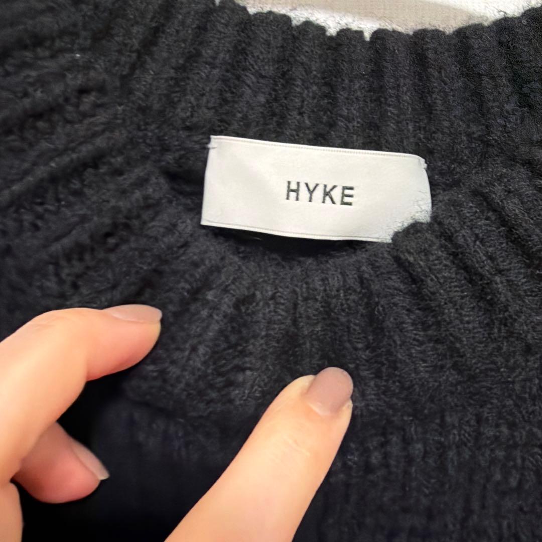 最安値☆ハイクhyke フリンジニットベスト ブラック - メルカリ