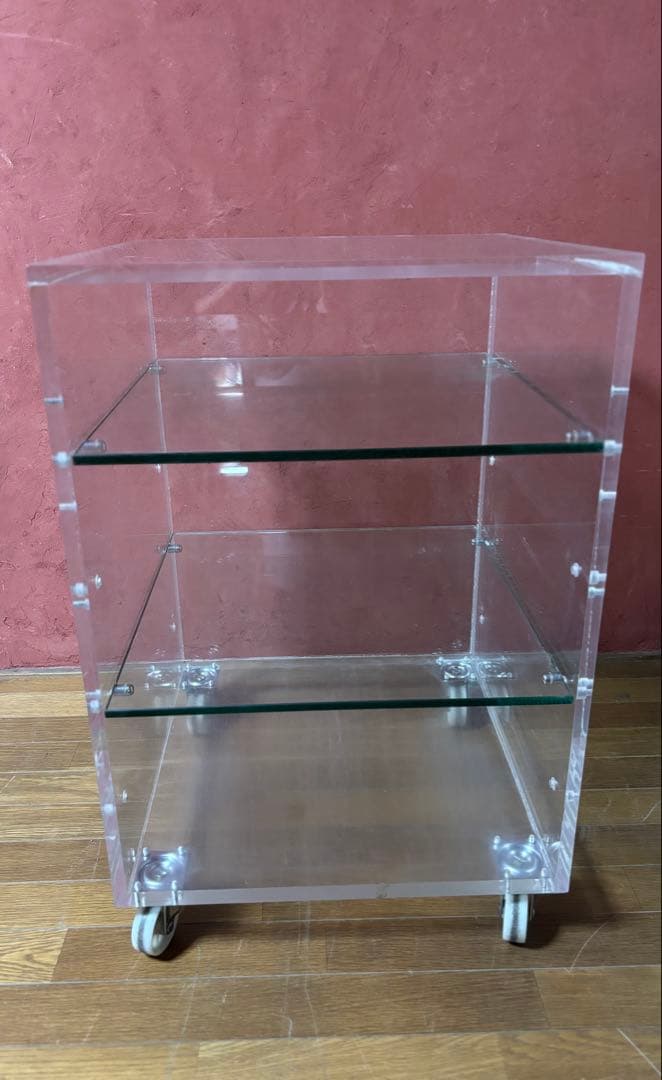 アクリル製　キャスター付き　ショーケース 棚　ガラス棚板2枚付き 楽天市場】コレクションケース キャスター付の通販
