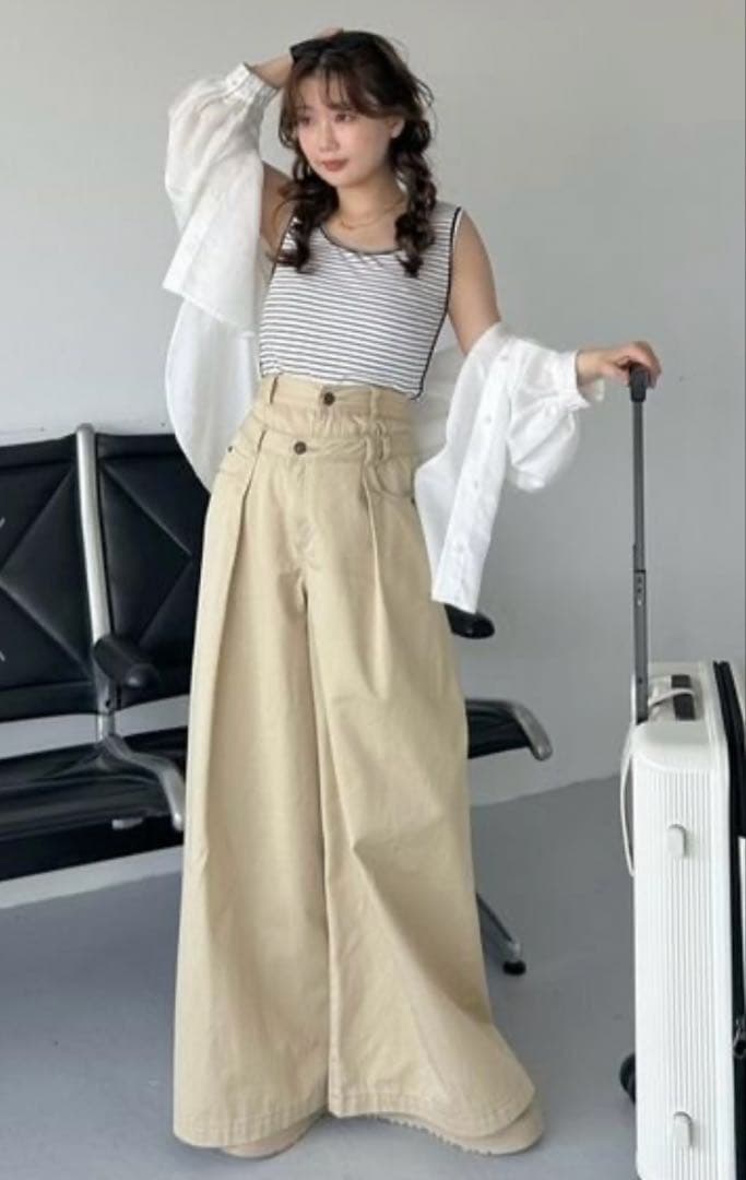 スナイデル　snidel レイヤードデザインパンツ　2025 新作 ベージュ レイヤードデザインパンツ(ロングパンツ)｜パンツ｜SNIDEL(スナイデル