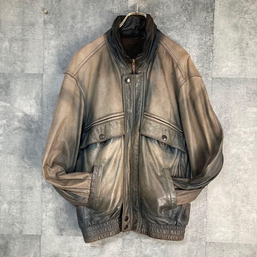 鬼フェード レザージャケット ライダース フライトジャケット Lサイズ