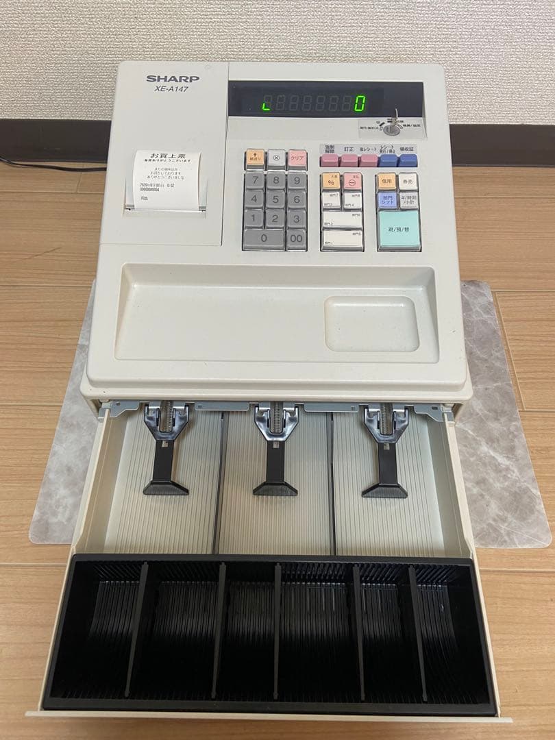 美品シャープレジスター　XE-A147　PC連携売上管理フル　622261 美品シャープレジスター XE-A147 PC連携売上管理フル 622261 シャープ