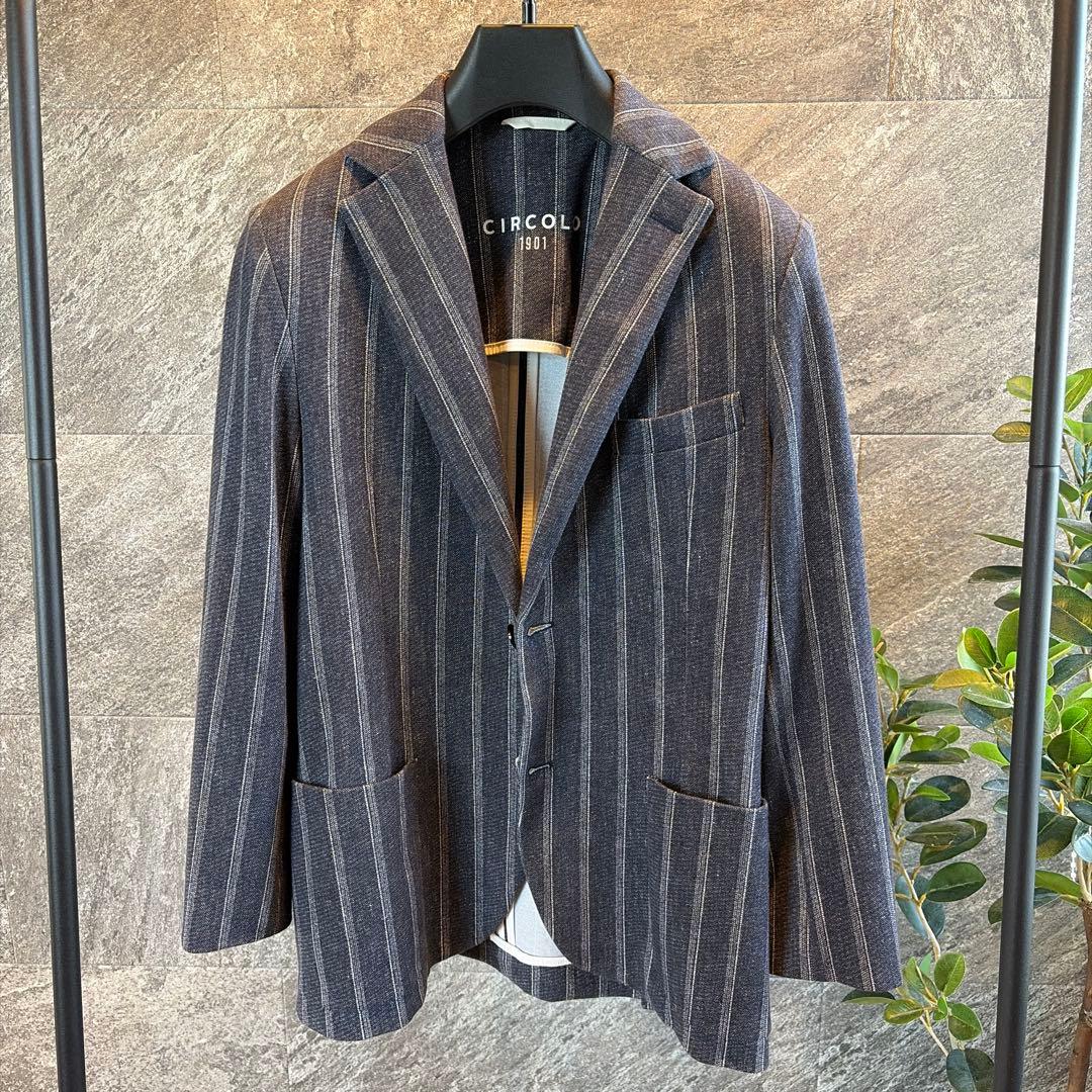 未使用品　チルコロCIRCOLO 1901 ストライプジャケット fbc6a512aa833856a2c1f7a1be8520