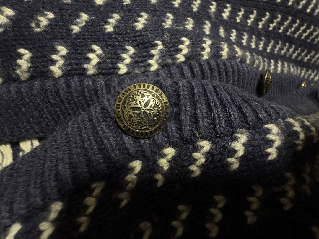 L.L.Bean バーズアイ ニットカーディガン XL コットン　ウール