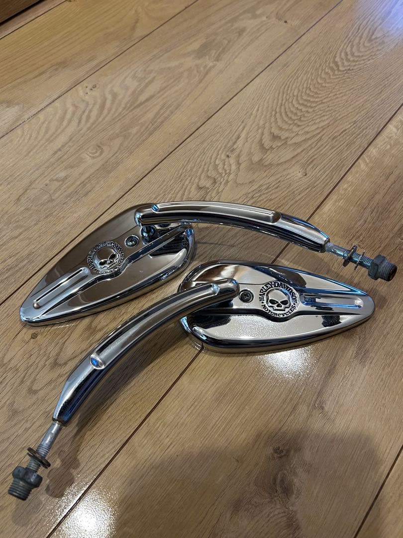 ハーレー純正　ウィリーG スカル　ミラー Willie G スカル・ティアドロップミラー (クローム) 【スポーツスター