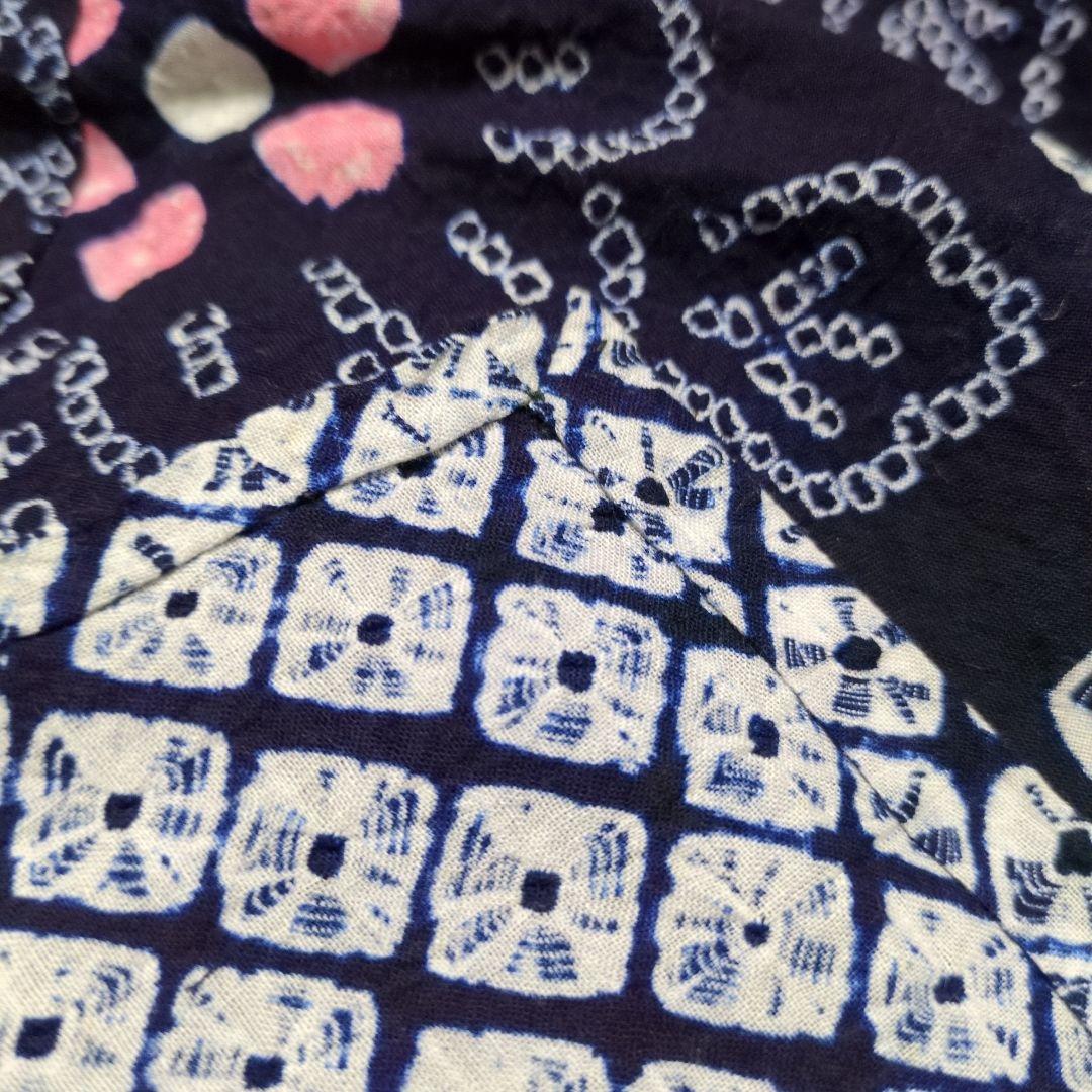 未使用に近 日本人の手縫い木綿 藍染 総絞り浴衣です。 - メルカリ
