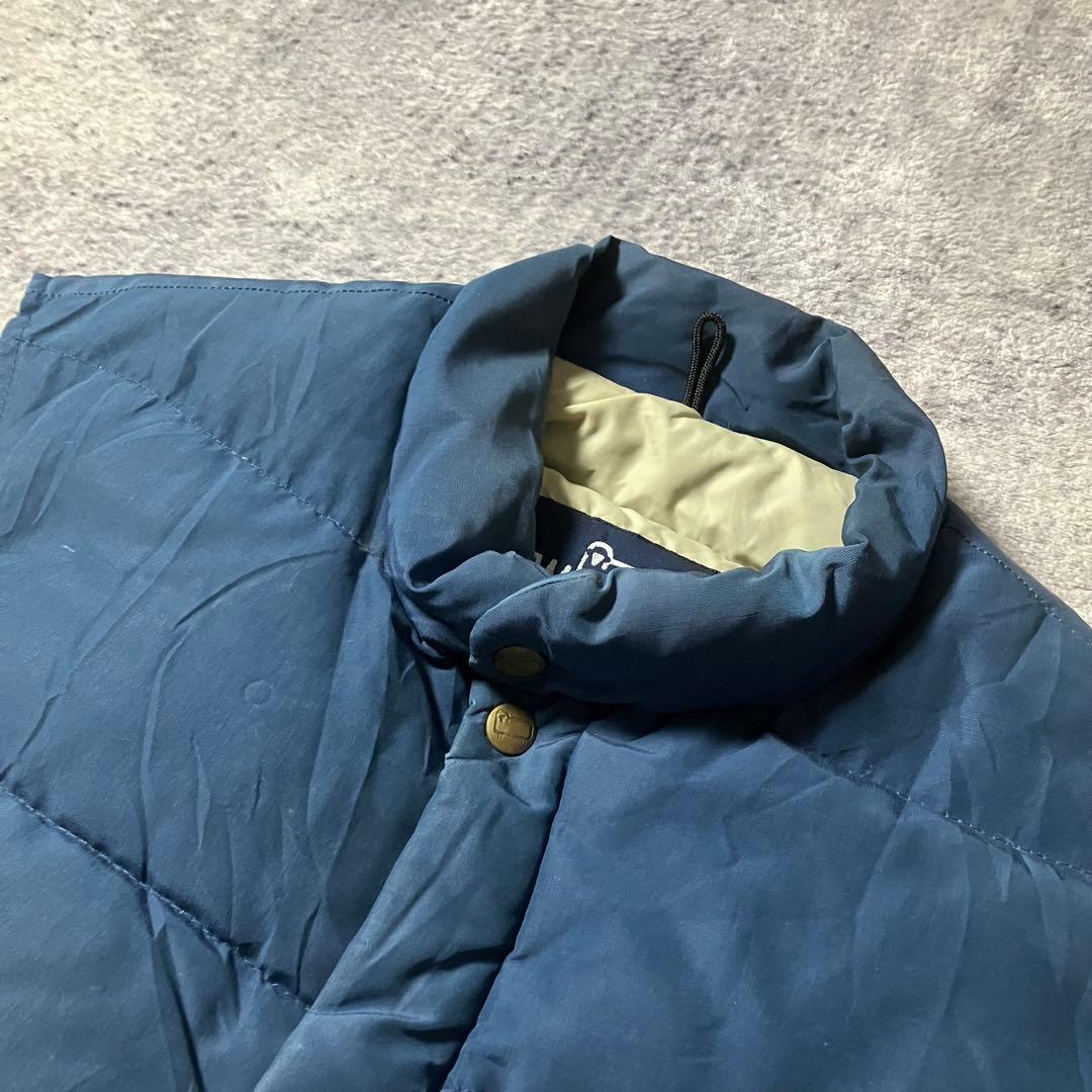 80sWoolrichウールリッチダウンベストUSA製ネイビー - メルカリ