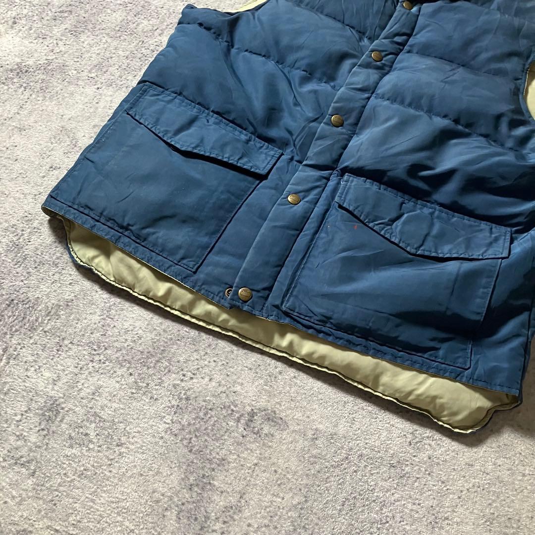 80sWoolrichウールリッチダウンベストUSA製ネイビー - メルカリ