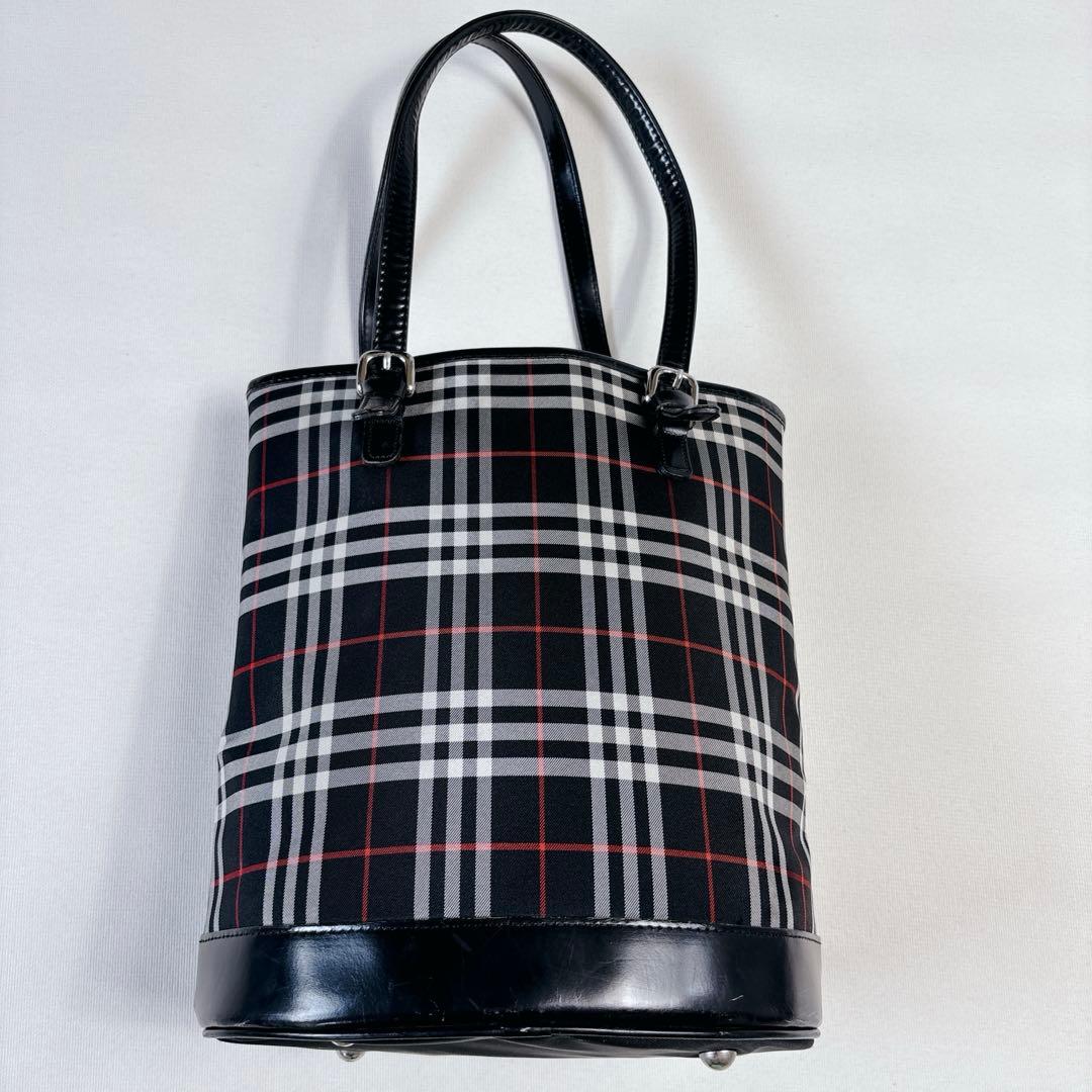 可愛い♡バーバリーブルーレーベル ノバチェック バケツ型 トート