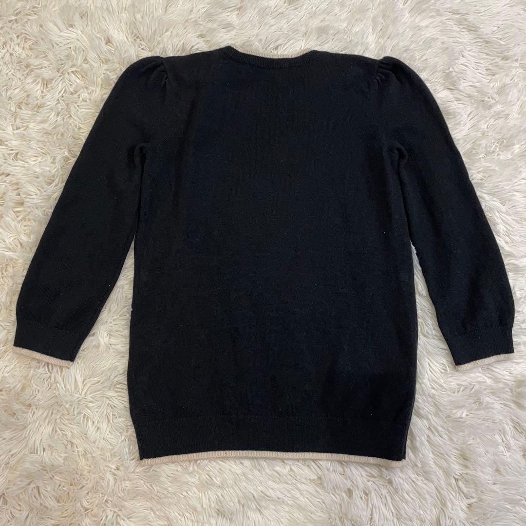 ラルフローレン カシミヤ100% パフスリーブ ニット 7分丈 ロゴ