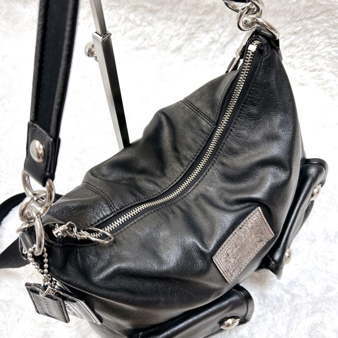 COACH poppy 2way ショルダーバッグ y2k ポピー ブラック