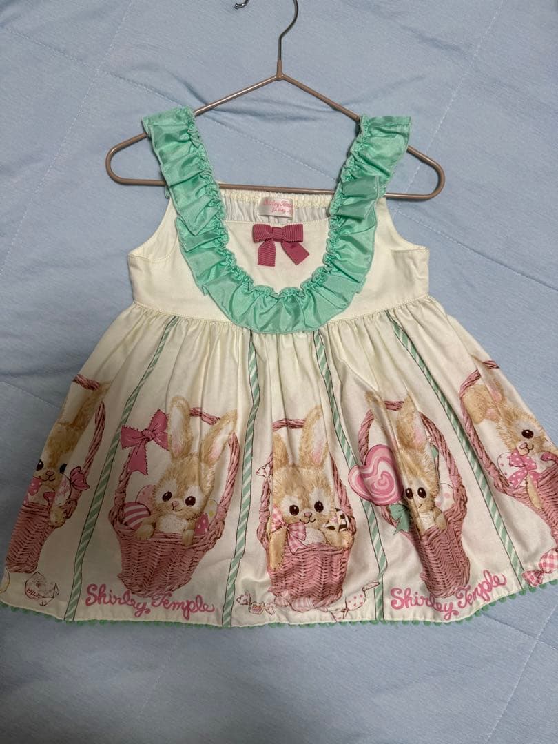 シャーリーテンプルワンピース半袖バニーバスケットうさぎ