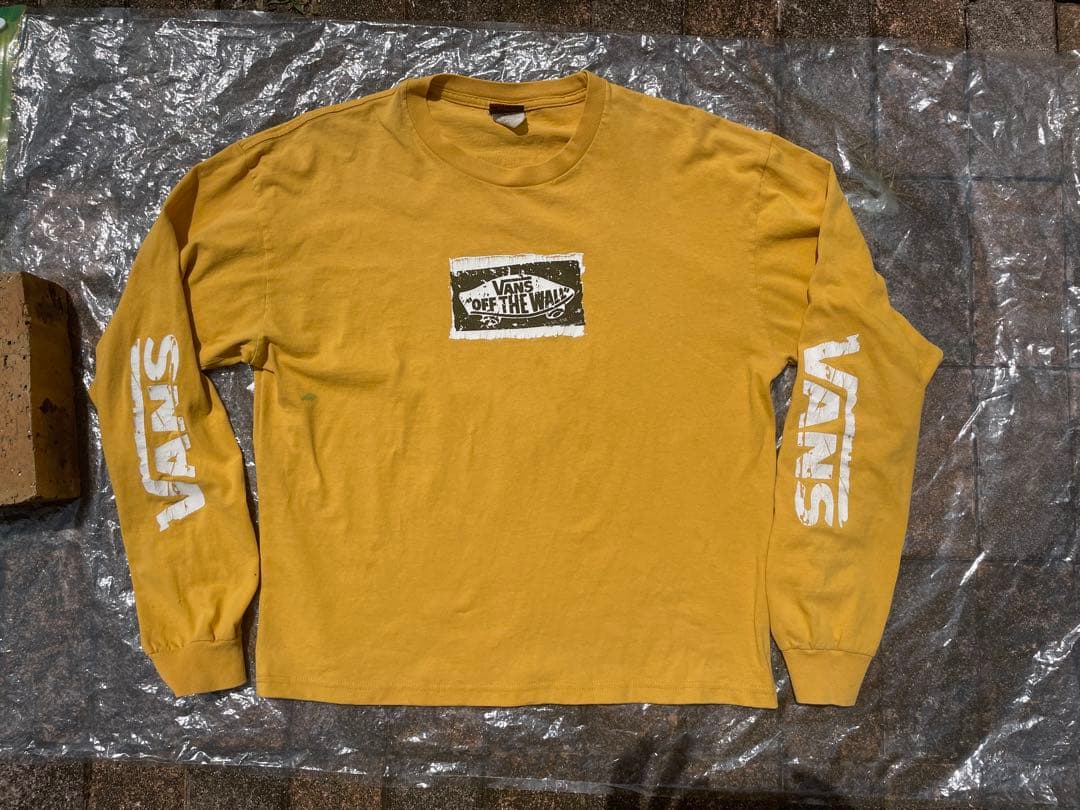 タ*ラ様 VANS イエロー ロングスリーブTシャツ　両袖ロゴ付　ロンT タ*ラ様 VANS イエロー ロングスリーブTシャツ 両袖ロゴ付 ロンT タ*ラ