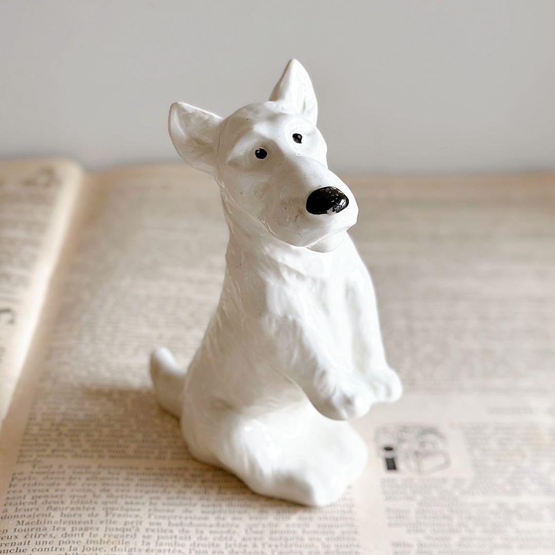 サルグミンヌ Sarreguemines 犬のフィギュリン アンティーク イギリスで見つけたアンティークのフィギュリン、表情が可愛いコリー犬