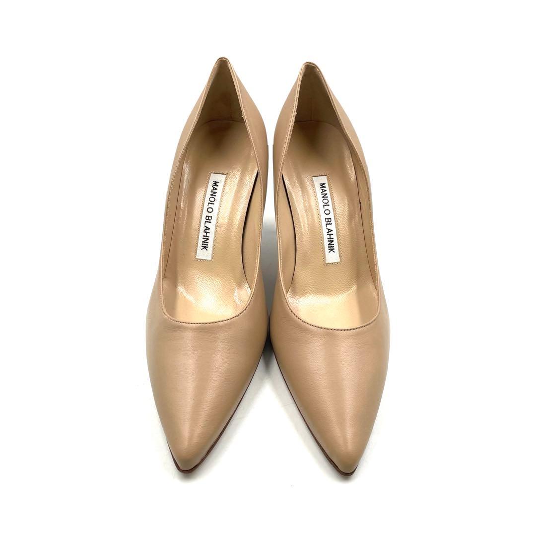 《未使用品》 マノロブラニク パンプス 本革 レザー ベージュ系 36 付属あり