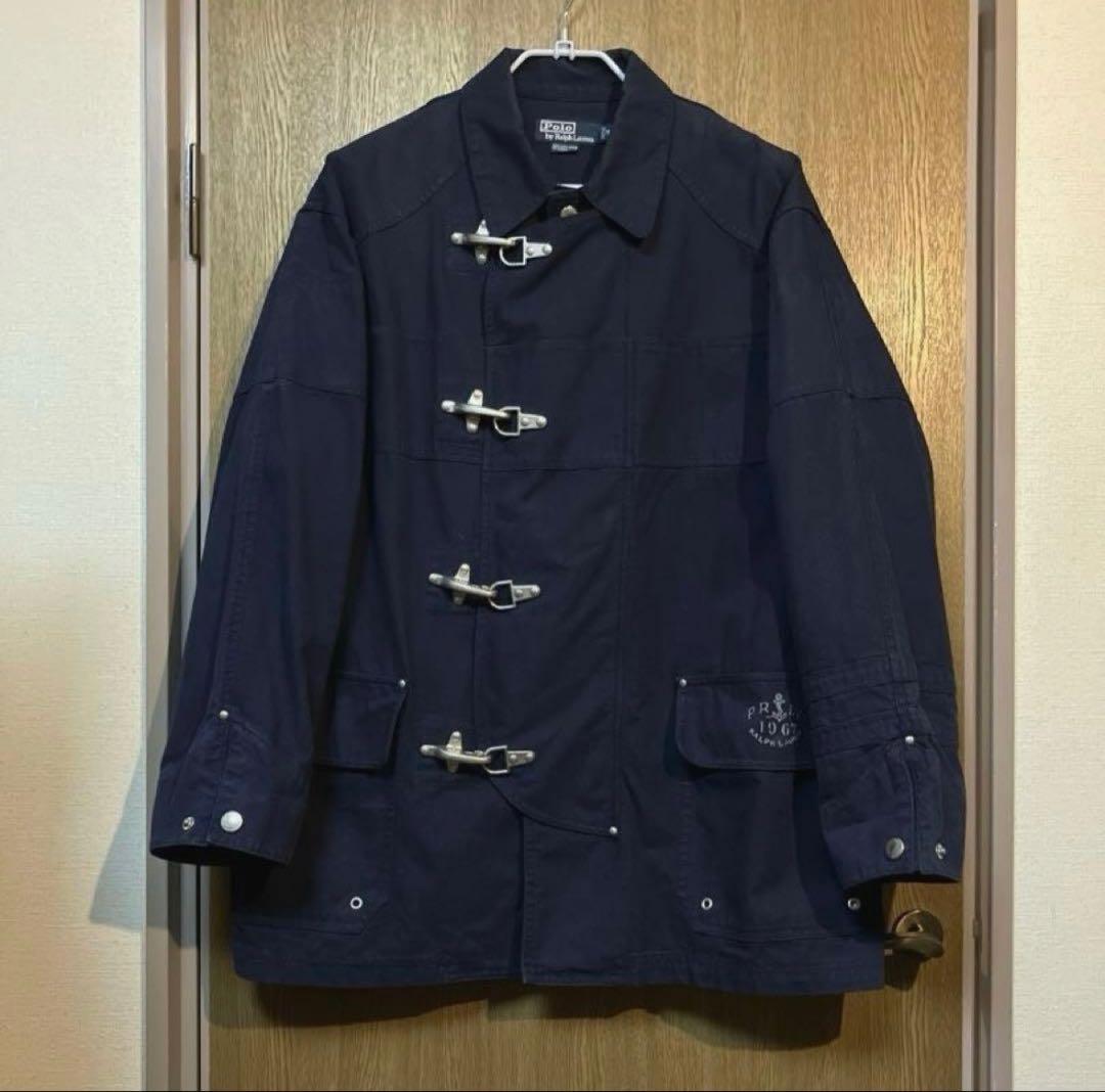 Polo by Ralph Lauren ネイビー ファイヤーマンコート M Polo Ralph Lauren Cotton Fireman Jacket 紺 M ポロ ラルフローレン