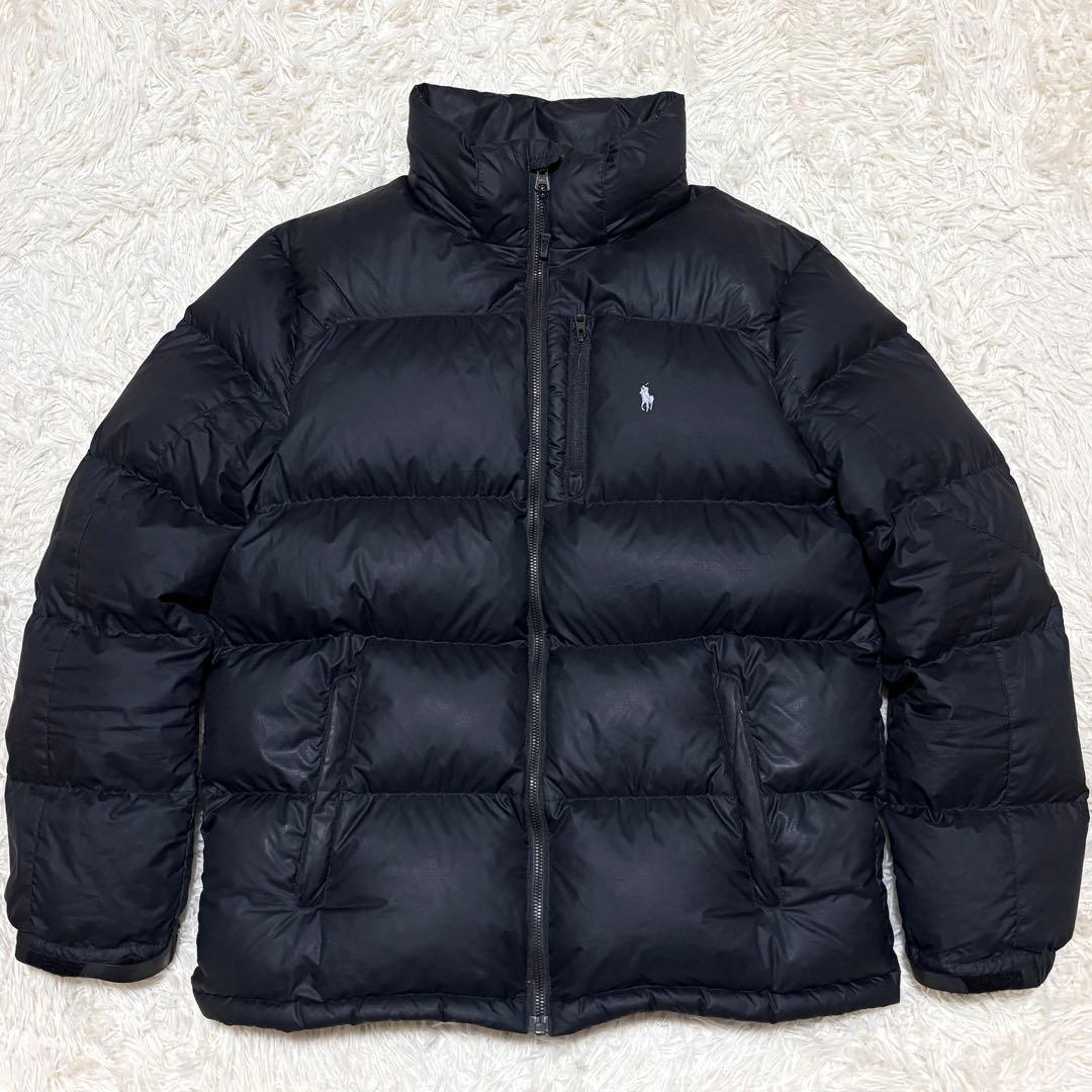 ポロラルフローレン ダウンジャケット M相当 ロゴ ブラック 肉厚 近年モデル ポロラルフローレン ダウンジャケット M相当 ロゴ ブラック 肉厚 近年