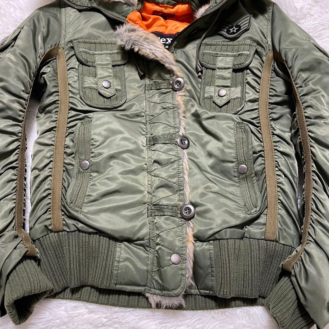 AVIREX リアルファー 短丈 N-2B グランジ y2k 平成ギャル Mの通販｜www